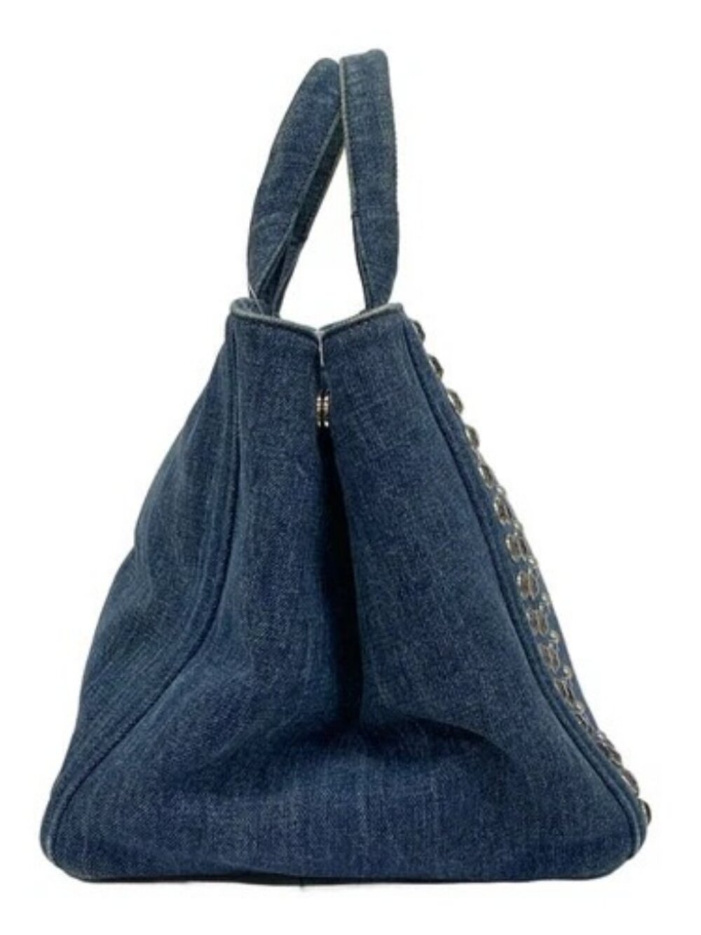 PRADA Canapa B26420 Blue Denim - Tote Bag - Picture 4 of 10